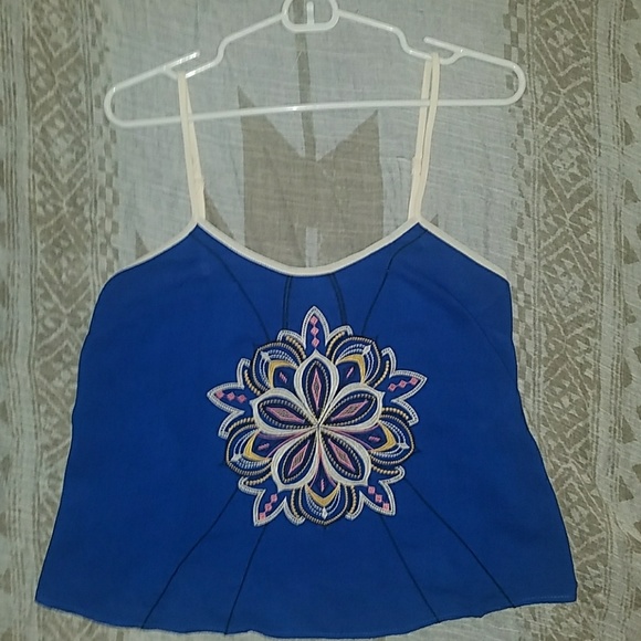 Flying Tomato Royal Blue Embroidered Mandala Tank - Picture 4 of 4